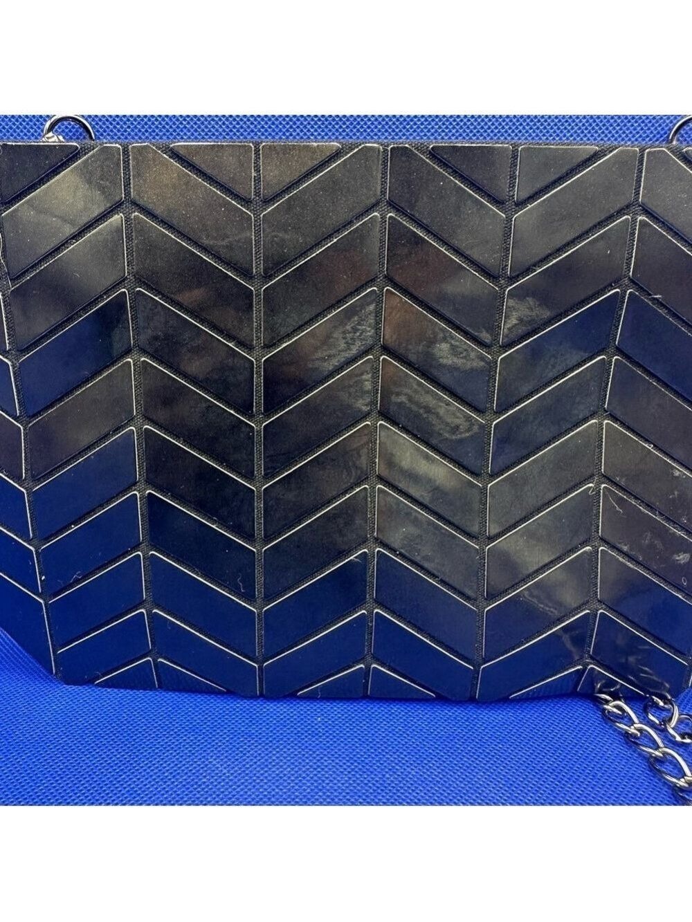 Patrizia Luca Geometric Crossbody Bag Clutch Purse Black Shimmer NWT - Picture 8 of 15